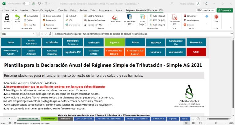 Declaración anual del régimen SIMPLE de tributación año gravable 2021
