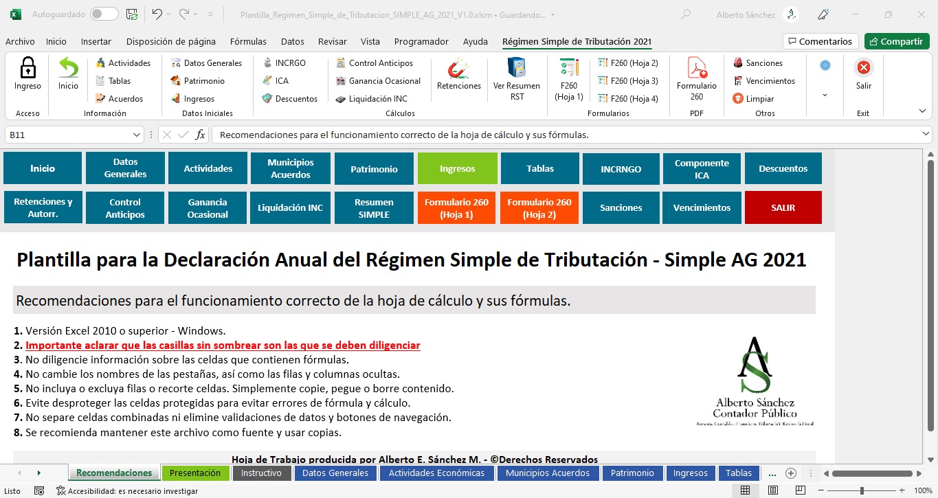 Herramienta Para La Declaración Anual Del Régimen SIMPLE De Tributación ...