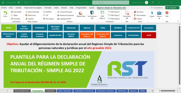 Declaración anual del régimen SIMPLE de tributación año gravable 2022