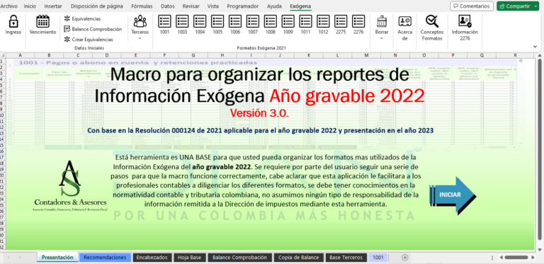 Elaboración de la información exógena año gravable 2022