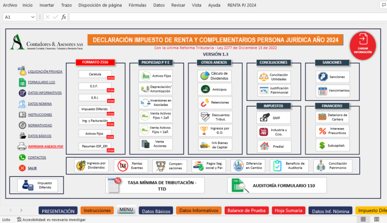 Elaboración de la declaración de renta de las personas jurídicas año gravable 2024