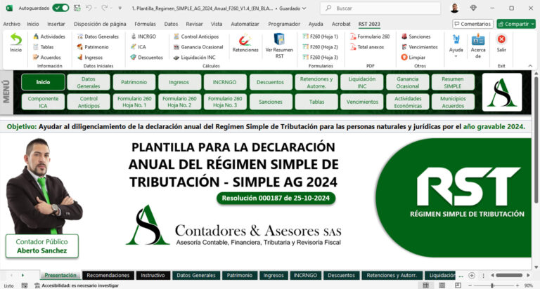 Declaración anual del régimen SIMPLE de tributación año gravable 2024