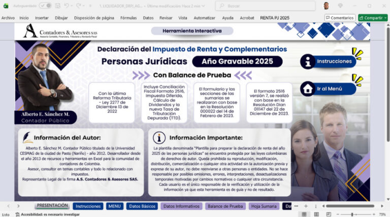 Elaboración de la declaración de renta de las personas jurídicas año gravable 2025