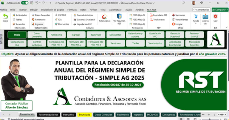 Declaración anual del régimen SIMPLE de tributación año gravable 2025