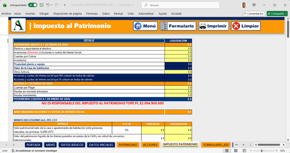 Herramienta para Determinar y Liquidar el Impuesto al Patrimonio 2026 ...